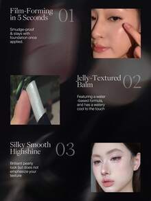 JOOCYEE Jelly Highlighter Stick, Weightless Feel On Skin, Long-Wearing - Jelly Highlighter Glitter Stick H06 Iridized Violet - View 6