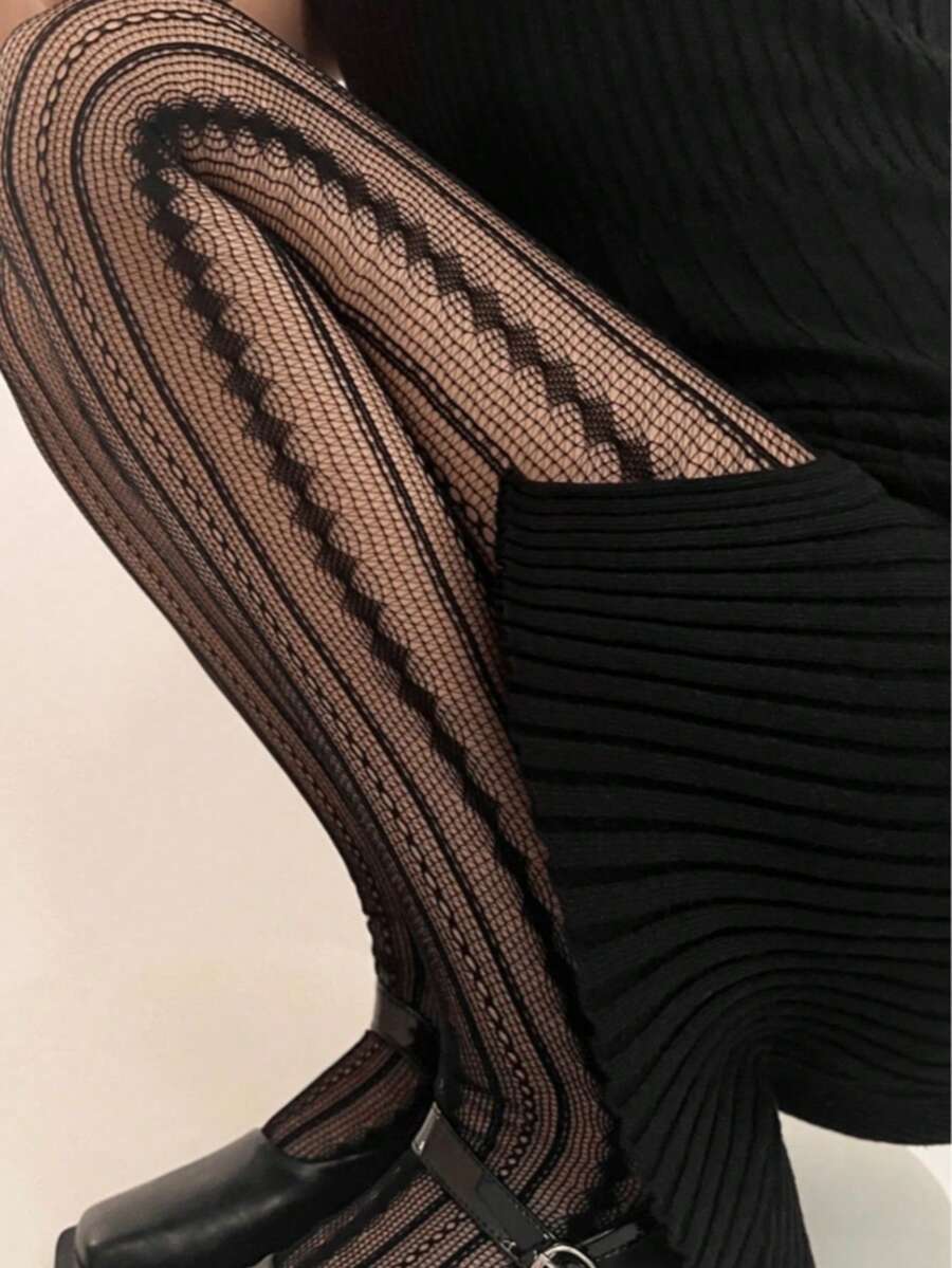 Sexy Lingerie: Women's Fishnet Lace Garter Stockings - JX321 - View 1