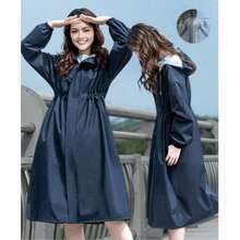 1pc Fashion, Breathable, Adult Waterproof Long Raincoat, Raincoat Hooded Outdoor Hiking Travel Fishing Thickened Drawstring Slim Fitted Rain Poncho, Waterproof & Rainproof Lightweight Hooded Rain Coat,