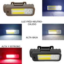 AGUILAMEX Multifunction Flashlight For Hand And Head Magnetic Rechargeable Lamp Easy To Hold In Different Places, White And Red Light With 4 Switching Modes, Adjustable Between Multiple Angles For Multi-Scenario - Khaki - View 5