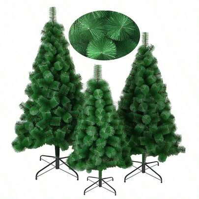 [8 Height Options] Realistic 3D Pine Needle Christmas Tree, 60-300 Cm - Green Christmas Tree / Christmas Decor For Home And Office / Dense Leaf Christmas Ornament / Christmas Decoration - Home, Office, Christmas Decor