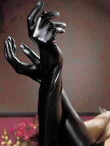 1 对闪亮皮革朋克服装臂套，性感正式派对配饰，适合万圣节