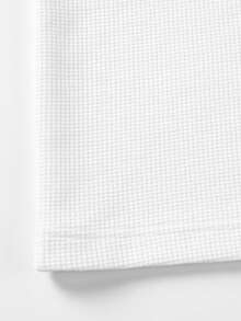 1 pieza Camiseta de punto de nido de abeja con cuello henley para hombre, cómoda y casual, cuello henley, fácil de usar, con detalles de botones, adecuada para salidas diarias, estilo old money, otoño, manga larga - Blanco - Ver 10