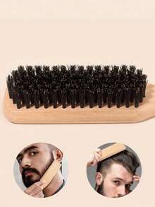 1 pieza Peine para peinar el cabello, diseño estilizado con mango de madera - Beis - Ver 5