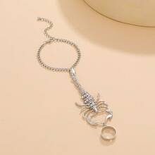 1 pieza Brazalete de estilo europeo y americano de hip-hop con escorpión exagerado para mujeres, estética oscura