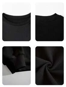 Winter Clothes For Womenwinter Clothes For WomenChristmas Tree Farm Pattern Print Women's Sweatshirt Round Neck Casual Sweatshirt Winter And Autumn Women's Clothingholiday Outfits For Women Holiday Outfits For Women - 黑色 - 查看 3