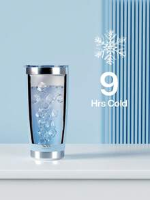 20 盎司辦公室咖啡杯，304 不銹鋼真空保溫杯，帶蓋，水瓶，非常適合冷熱飲品，非常適合旅行和戶外使用，送給女士、媽媽、最好的朋友、新娘、伴娘禮物、白色女婢的生日禮物禮物，白茶杯，母親節，情人節，新年禮物 - 藍色 - 查看 3