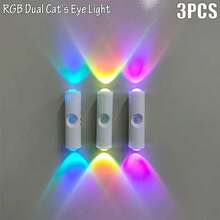 3pcs/6pcs Dual-Head Cat Eye Sensor Wall Lights, USB Rechargeable, RGB Night Light, 3/7 Color Modes, Stepless Dimming, Suitable For Bedroom/Stairs/Closet, Modern Aesthetic Spotlight - Multicolor - View 13