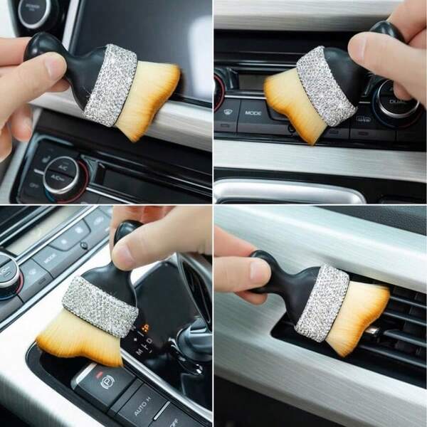 Easypie Selection 1 Peça Escova de Detalhamento para Interior de Carro, Escova Macia de Remoção de Pelos para Interior Automotivo, Escova de Limpeza para Interior de Carro com Cerdas Macias, Ferramenta de Limpeza e Despoeiramento para Carro, Casa, Escritório, Computador