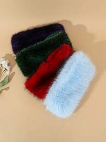 Băng đô cài tóc thời trang mới, mềm mại và bông xốp, giữ ấm tai khỏi gió, thích hợp cho mùa thu và mùa đông, phụ kiện tóc thời trang dành cho nữ. - Nhiều màu - Xem 2