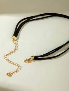 imoli 1 pezzo Collana con ciondolo a forma di luna in poliestere minimalista a più strati, gioiello elegante da donna, adatto per uso quotidiano, casual, feste, appuntamenti, regalo