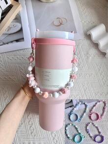 2 件兼容 杯配件 1 个橡胶杯环，1 个水瓶带，适用于水瓶杯配件 12 盎司 16 盎司 20 盎司 24 盎司 30 盎司 32 盎司 40 盎司带手柄的玻璃杯，粉色、紫色、蓝色、绿色 - 彩色 - 查看 9