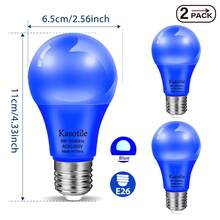 Kasotile LED Colored Light Bulbs,A60 9Watts (60W Equivalent),E26 Standard Medium Base, Non-Dimmable For Wedding Halloween Christmas Party Bar Decor And Photographyscene(2 Packs)