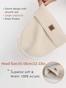 1pc Women Beanie Cuffed Thick Knitted Beanie Hat, Unisex Winter Hat Beanies Skull Cap, Outdoor Accessory