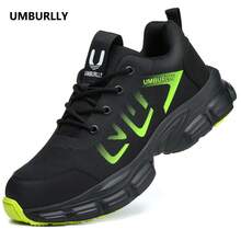 UMBURLLY Men's Shoes Steel Toe Anti-Smash And Anti-Puncture Lightweight Non-Slip Sole Breathable Upper Outdoor Construction Industrial Factory Men's Work Shoes