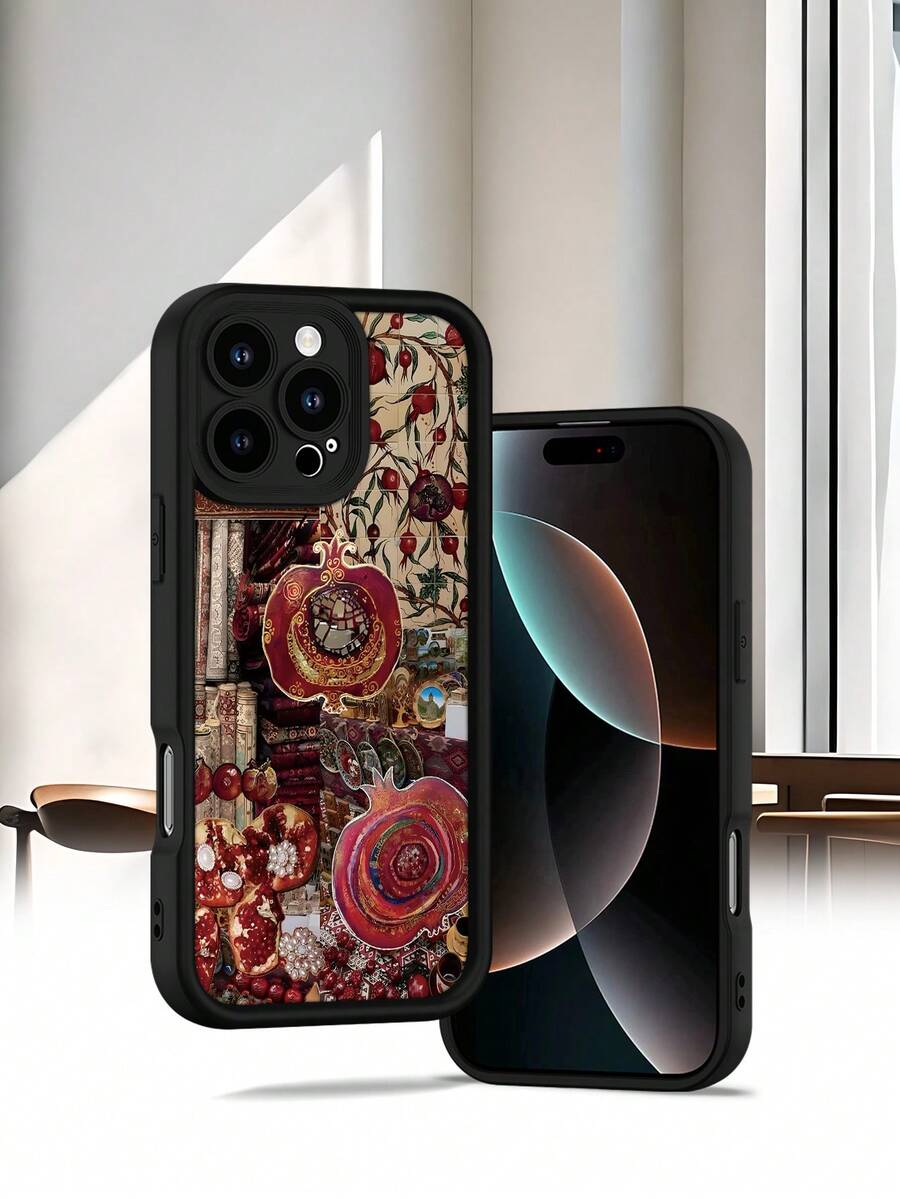Selected SimplicityPomegranate Art Phone Case-High end | Elegant | Yellow resistant and wear-resistant | Scratch resistant and drop resistant | Wholesale of phone cases - UV printing for - Negro - Ver 1