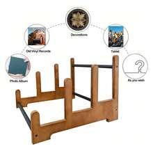 1 pieza Soporte decorativo para almacenamiento de discos de vinilo, organizador que exhibe con estilo tus álbumes clásicos, antiguos o éxitos recientes favoritos