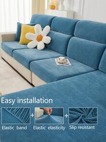 1 Vỏ bọc ghế sofa co giãn, Vỏ bọc ghế sofa bằng vải nhung phủ toàn bộ, Vỏ đệm ghế sofa đa năng cho mọi mùa, Chăn sofa vải dày, Có thể giặt bằng máy, Chống bụi, Thân thiện với thú cưng, Trang trí nhà cửa, Có thể điều chỉnh cho ghế sofa góc, Phòng ngủ, Văn phòng, Phòng khách 1/2/3/4 chỗ ngồi - Xanh đậm - Xem 6