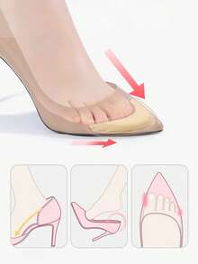 1/5 Shoe Toe Inserts, Half Size Up Insoles, Soft Forefoot Pads For Women To Make Shoes Smaller - Multicolor - View 4