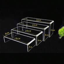 4Pcs Acrylic Clear Display Shelves Perspex Stands Risers Shelf Retail Shop - Clear - View 9