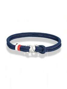 Men's Simple Fashion Navy Blue Bracelet, Suitable For Daily Wear