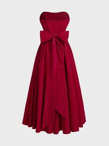 Elegantes, sexy, süßes trägerloses Korsett-Kleid, Reißverschluss-Schleife Partykleid für Frauen, geeignet für Weihnachtsparty, Bankett, Geburtstagsfest, Date, Herbst/Winter, Neujahr