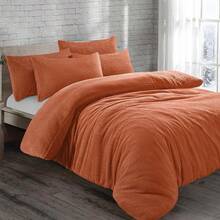 Teddy Fleece Bedding Set Cosy Duvet Cover With Matching Pillowcase In Single,Double,King And Super King Sizes Bed - Pink - View 7