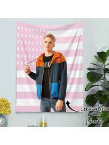 Personalisierbare Wandteppiche mit Fotos und Text, für Geburtstag, Hochzeit, Halloween, Weihnachten, Party, Vatertag/Muttertag, Wohndekoration, Schlafzimmer Ästhetik, Multifunktional