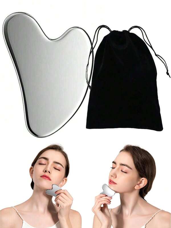 1pc Stainless Steel Heart-Shaped Gua Sha Tool For Facial Massage, Portable Muscle Relaxation Massage Board,Stainless Steel Gua Sha Facial Tools - Face Massage Tools - Smooth Sturdy Metal Guasha Tool For Face Body Reduce Puffiness - Massage Scraper Heart Shape Item(Silver) Stainless Steel Gua Sha Facial Tools Guasha For Face Metal Gua Sha Tighten Skin Massage Guasha Beauty Tool For Body Eyes Neck Massager