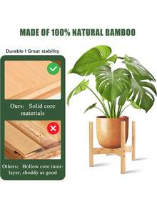 1 pièce Grand support de plante en bambou pour une utilisation intérieure et extérieure - support multi-niveaux pour pot de fleurs, étagère de jardin robuste pour la décoration de la maison et du bureau, support de plantation de style simple