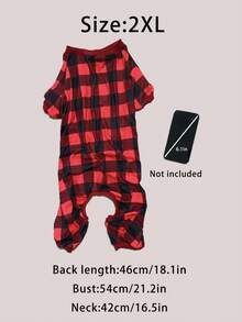 PETSIN A Simple And Comfortable Polyester Four Legged Cat And Dog Costume, Sleepwear, Home Clothes Suitable For Pets, Small Cats And Dogs, Clothes For All Seasons Of Home Wear (Not Suitable For Large Dogs) - Red - View 12