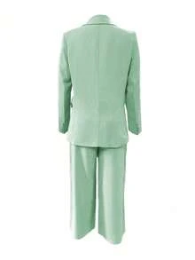 Chicsale Elegant Business And Leisure Two-Piece Suit, Single-Button Lapel Suit Jacket And Slim Trousers, Women's Wear - Màu xanh Bạc hà - Xem 6
