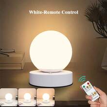 Lampă de birou LED cu telecomandă 1 buc cu funcție de temporizator, reglare continuă a intensității luminoase în 3 culori, lampă de masă cu control tactil pentru protecție a ochilor, lumină de noapte reîncărcabilă fără fir, potrivită pentru dormitoare, cămine studențești, bar, camping, hrănire la miezul nopții