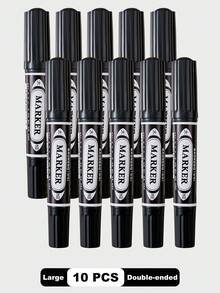 10 PIEZAS de rotuladores profesionales de doble punta de secado rápido a base de aceite, punta fina y biselada, de doble extremo, a base de aceite, resistentes al agua, resistentes a la decoloración, de bajo olor, sin traspaso