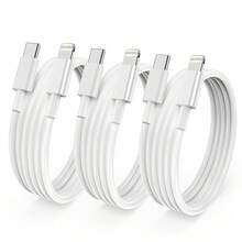 1/3/5pcs Apple Lightning Charging Cable, Fast Charging, 3.3FT/100cm Length, Compatible With IPhone 14 13 12 11 Pro Max Plus - White - View 10