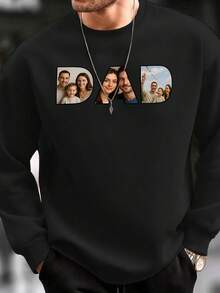 Felpa casual personalizzabile con grafica per uomo, autunnale