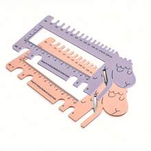 1 Stück Cartoon Lineal, süßes Schaf Design, Garn Maßband, Strick Messlineal, mit Schneideklinge, Strick Werkzeug (Rosa und Lila)