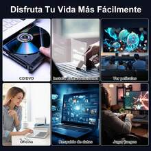 Kammoy Grabadora CD/DVD Externa USB 3.0, Lector de CD, Grabadora CD/DVD Lector Portátil, Unidad Óptica Externa de CD/DVD- CD Player Compatible con 98//8/10/XP/Vista Linux OS - 1 - Ver 6