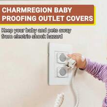 4/6/8pcs Plug Cover With Pull Handle Baby Proof Electrical Outlet Covers Safety Locks