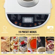 Bread Maker, 19-In-1 2LB Dough Machine, Nonstick Ceramic Pan Automatic Breadmaker With Gluten Free Setting, Whole Wheat Bread Making, Digital, Programmable, 3 Loaf Sizes, 3 Crust Colors, White - 查看 2