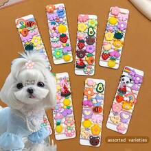 10/20/40pcs Pet Hair Accessories Set, Cute Flower, Bow, Fruit, Cartoon Animal Patterns, Suitable For Dog/Cat Hair Decoration, Hair Clips (Only Selling Hair Accessories, No Choice Of Style And Color)