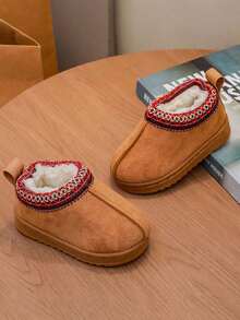 1 Pair Kids' Low-Cut Fashionable Anti-Slip Thick Snow Boots For Winter