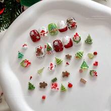 1个圣诞雪人圣诞树3D亚克力美甲模具DIY美甲硅胶模具圣诞树雪人麋鹿吊坠美甲 - 彩色 - 查看 5