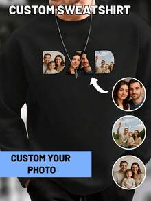 Felpa casual personalizzabile con grafica per uomo, autunnale