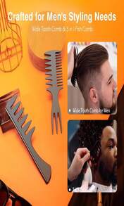 SALONSILK 4件套专业梳子套装，宽齿尖尾梳和细齿梳，适用于编发、剪发、理发造型、卷发分缝等，男女通用，美发工具，美发用品，旅行必备，旅行，理发师，发型师，理发师配件，情人节，美发用品，发型师，理发店，沙龙，度假必备，美发产品，理发店，情人节礼物，女士旅行必备，发型师工具 - ColorD - 查看 3