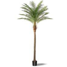 Faux Plant Artificial Palm Tree In Pot 7 8 9 FT UV Resistant Outdoor Large Fake Tropical Date Palm Plants With Realistic Trunk And Leaves Indoor Outdoor Decorative Artificial Trees For Pool Garden Christmas - Green - View 13