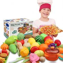 ¡RecomendadoComida de Juguete, Juegos de Frutas y Verduras para Cortar, Juguetes de Cocina con Miniatura Platos y Cuchillo, para Niños/Niñas de 3+ Años, Regalos para Aprendizaje de Educación Temprana (58Pcs)¡Top de Temporada - 1 - Ver 8