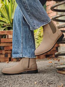 Stivali Chelsea fatti a mano vintage da uomo, stivali alti con cerniera laterale in stile britannico