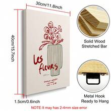 1 幅带框/无框波西米亚植物花瓶复古海报美学中世纪线条画抽象花卉艺术画复古帆布印刷简约墙画适用于宿舍、公寓、客厅、卧室、办公室、现代家居装饰 - 彩色 - 查看 11