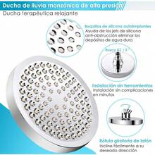 AUTOWT Ducha de Lluvia de Alta Presión, Cabezal de Ducha de ABS para Baño, Iseño de Cromo Moderno y Lujoso Instalación Sencilla sin Herramientas Ángulos Ajustables Regaderas Fijas(6 Inch) - 6 pulgadas-Dorado - Ver 4